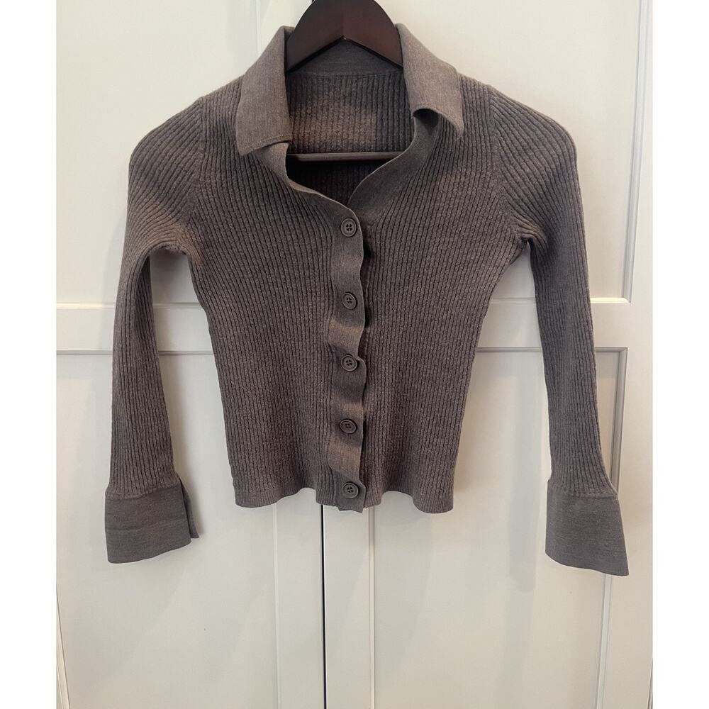 Varley women’s cardigan collar v-neck size XS brown